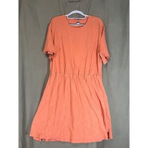 Old Navy Womens XL Coral Elastic Waist T-Shirt Dress Short Sleeve